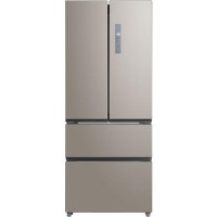 Refurbished Montpellier MFD71X 396 Litre American Fridge Freezer Inox
