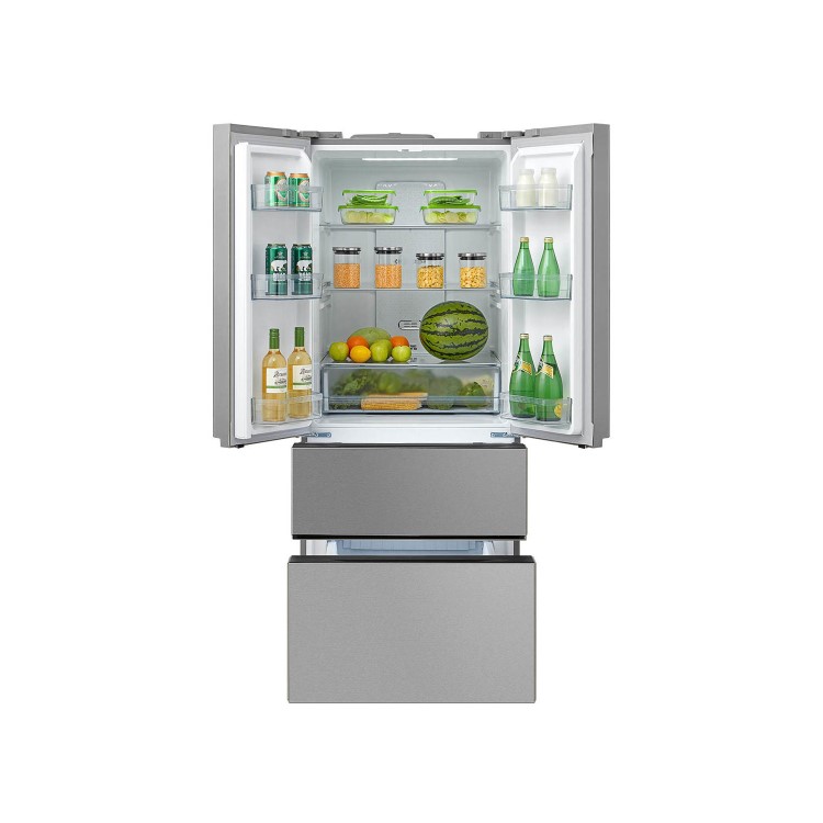 Refurbished Montpellier MFD71X 396 Litre American Fridge Freezer Inox