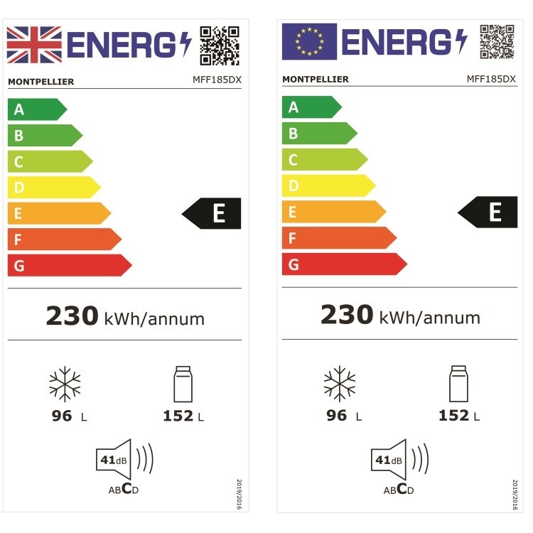 Montpellier 248 Litres 50/50 Freestanding Fridge Freezer - Inox