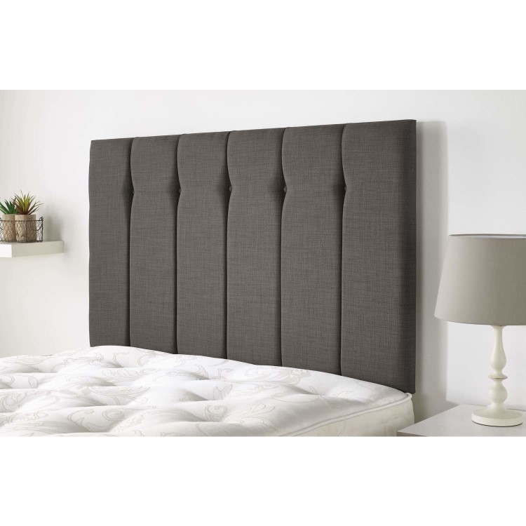 King Size Dark Grey Linen Fabric Headboard - Amble
