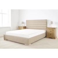 Edsfield Double Bed Frame in Sand Weave Textured Linen Fabric 