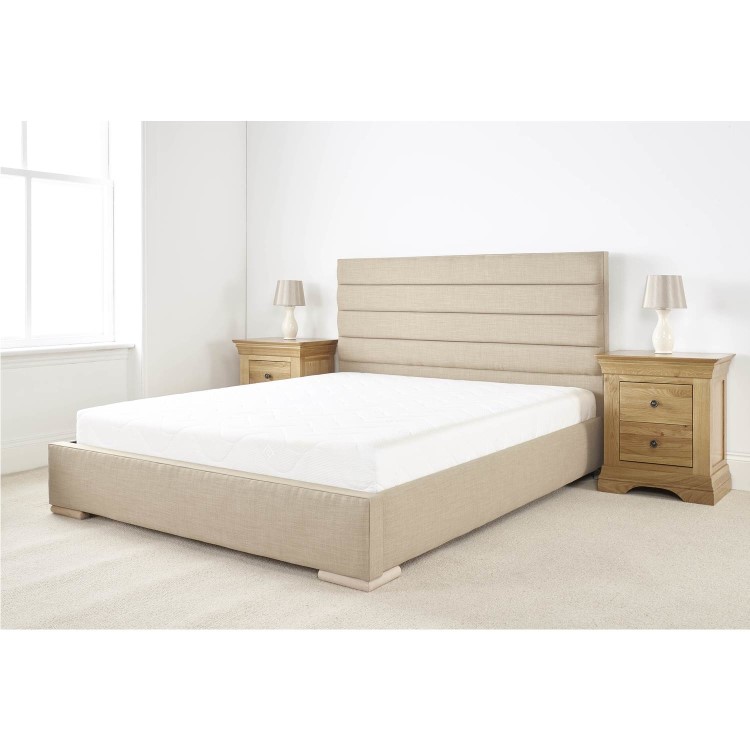 Edsfield Double Bed Frame in Sand Weave Textured Linen Fabric 