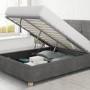 Grey Fabric Double Ottoman Bed - Farringdon - Aspire