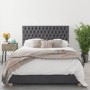Dark Grey Velvet King Size Ottoman Bed - Angel - Aspire