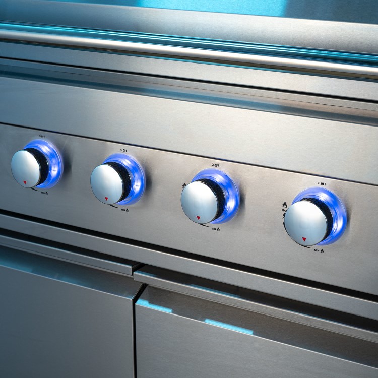 Refurbished Monster Grill - Ultimate Outdoor Kitchen - 6 Burner Gas BBQ Grill with Fridge and Sink