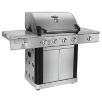 Refurbished Monster Grill - 4 Burner Gas BBQ Grill with 2 Side Burners - Stainless Steel Refurbished Monster Grill - 4 Burner Gas BBQ Grill with 2 Side Burners - Stainless Steel