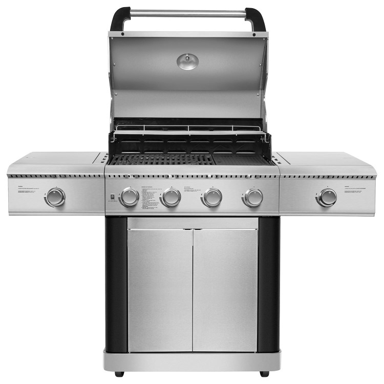 Refurbished Monster Grill - 4 Burner Gas BBQ Grill with 2 Side Burners - Stainless Steel