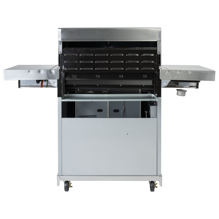 Refurbished Monster Grill - 4 Burner Gas BBQ Grill with 2 Side Burners - Stainless Steel