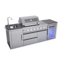 MG4KITSS Monster Grill - Ultimate Outdoor Kitchen - 4 Burner Gas BBQ with Fridge and Sink