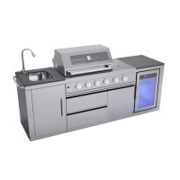 Monster Grill - Ultimate Outdoor Kitchen - 4 Burner Gas BBQ with Fridge and Sink