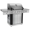 Monster Grill - 5 Burner Gas BBQ Grill with 2 Side Burners - Stainless Steel