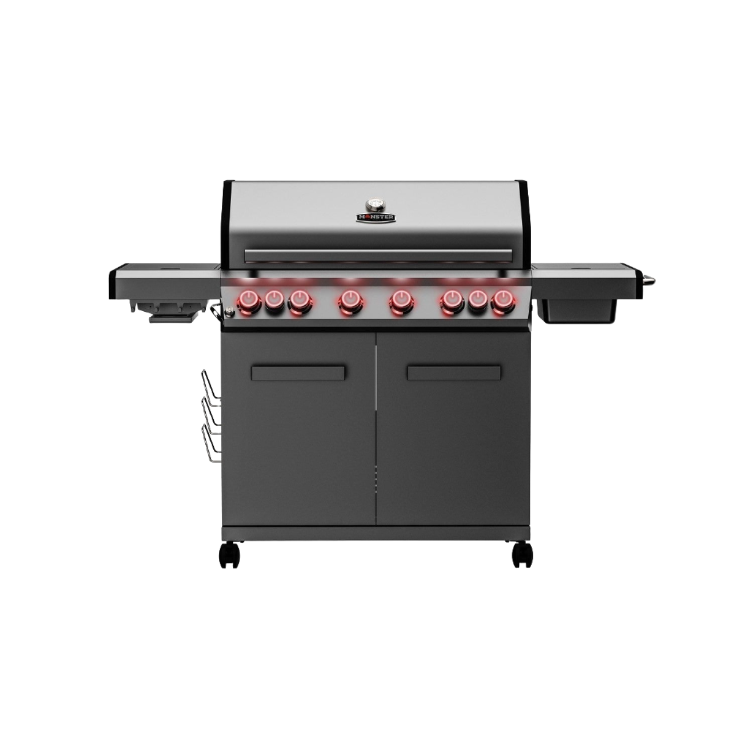 Monster Grill 6 Burner BBQ Gas BBQ Grill with Side Burner Stainless Steel