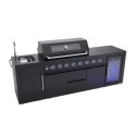 MG6KITBL Monster Grill - Ultimate Outdoor Kitchen in Black - 6 Burner Gas BBQ Grill with Fridge and Sink