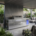 MG6KITSS Monster Grill - Ultimate Outdoor Kitchen - 6 Burner Gas BBQ Grill with Fridge and Sink
