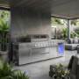 Monster Grill - Ultimate Outdoor Kitchen - 6 Burner Gas BBQ Grill with Fridge and Sink