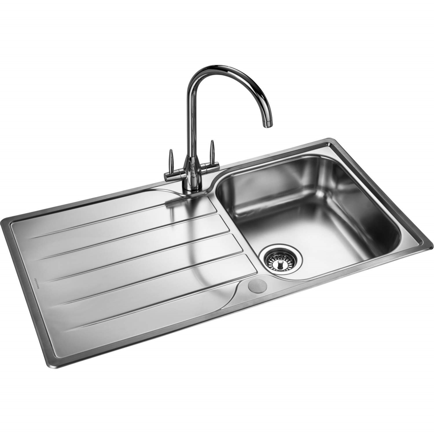 Single Bowl Inset Stainless Steel Kitchen Sink with Reversible Drainer