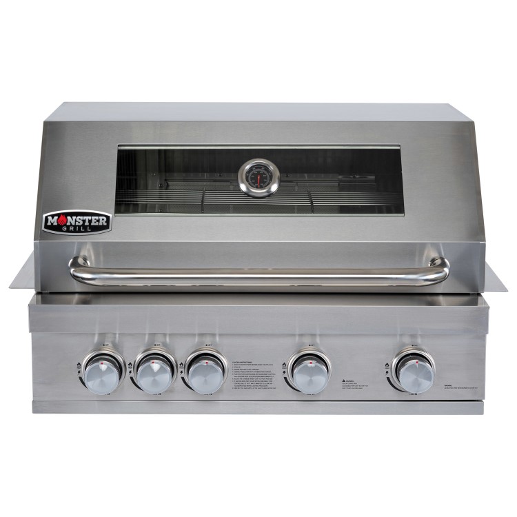 Refurbished Monster Grill - 4 Burner Integrated Gas BBQ Grill