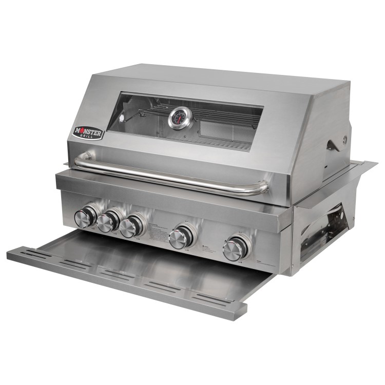Refurbished Monster Grill - 4 Burner Integrated Gas BBQ Grill