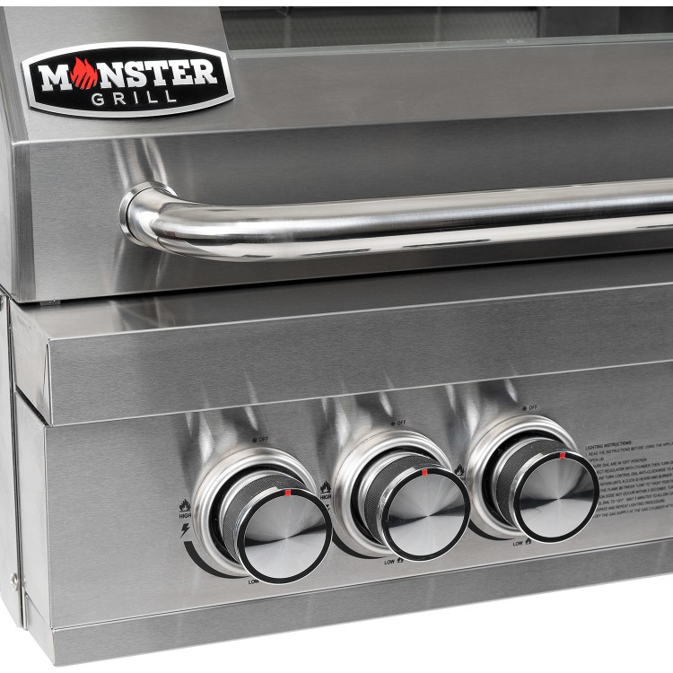 Refurbished Monster Grill - 4 Burner Integrated Gas BBQ Grill