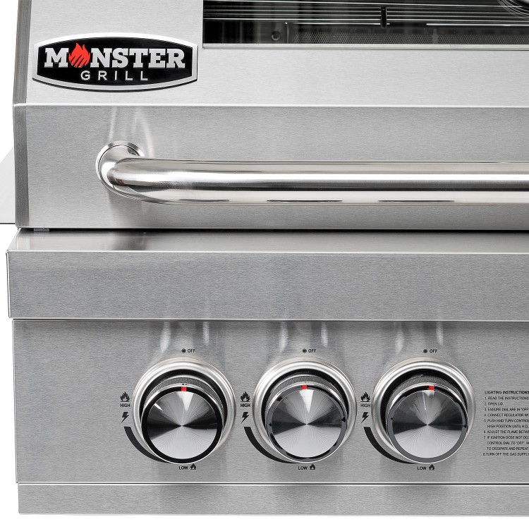 Refurbished Monster Grill - 4 Burner Integrated Gas BBQ Grill