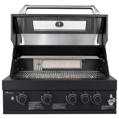 Monster Grill 4 Burner Built-In Gas BBQ - Black