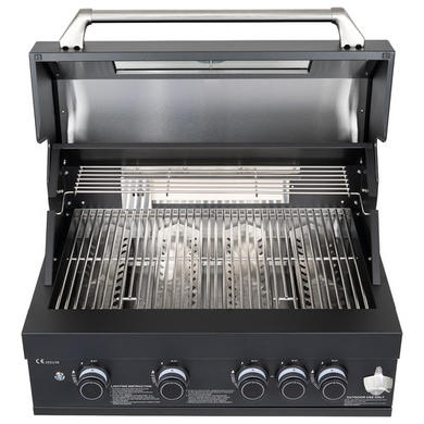 Monster Grill 4 Burner Built-In Gas BBQ - Black