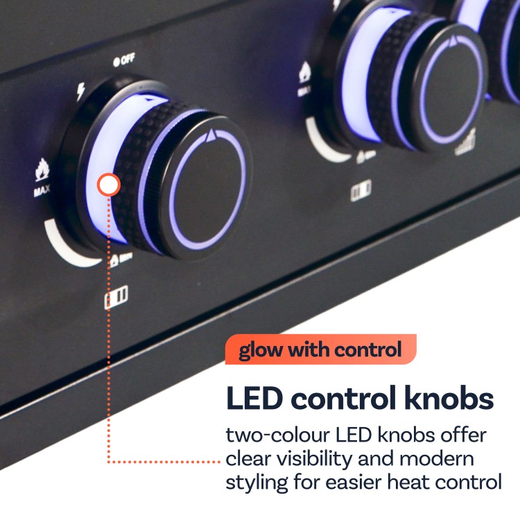 Monster Grill 4 Burner Built-In Gas BBQ - Black