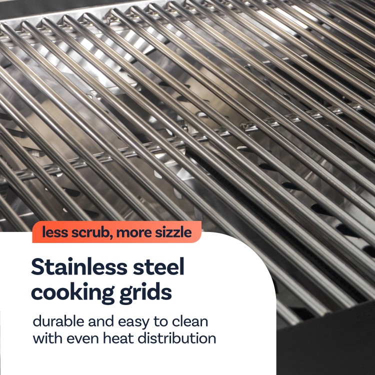 Monster Grill 4 Burner Built-In Gas BBQ - Black