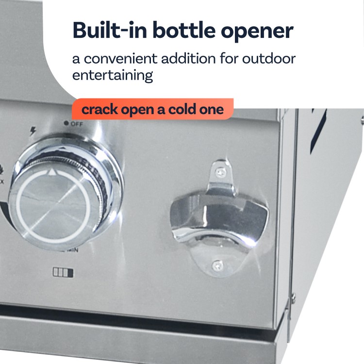 GRADE A1 - Monster Grill 4 Burner Built-In Gas BBQ - Stainless Steel 