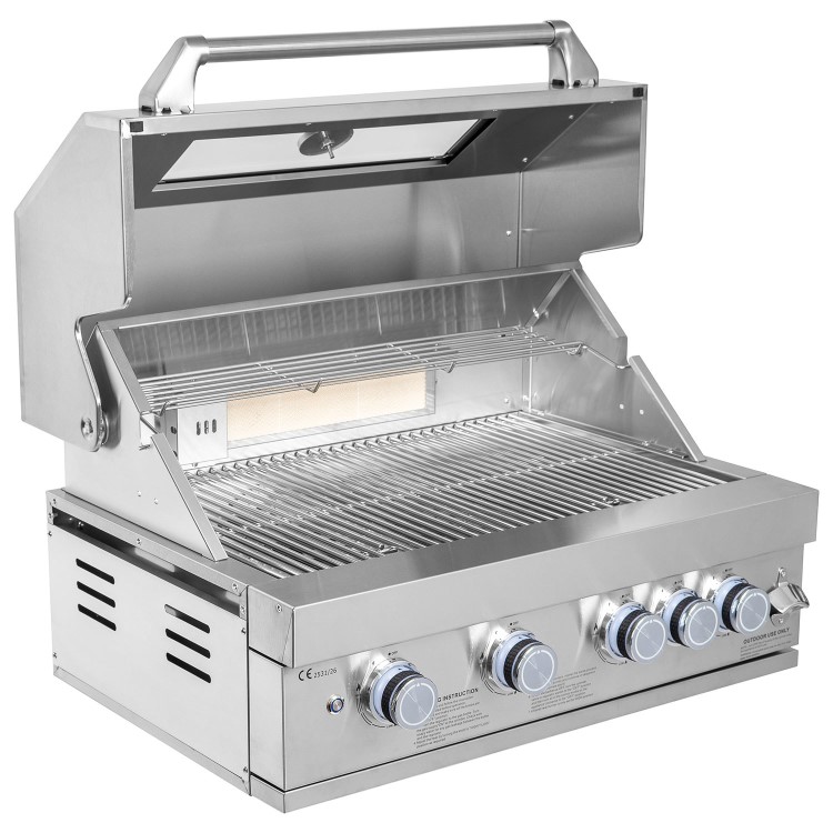 Monster Grill 4 Burner Built-In Gas BBQ - Stainless Steel 