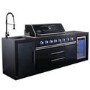 Monster Grill - Eclipse Ultimate Outdoor Kitchen - 6 Burner Gas BBQ Grill with Fridge Sink and Sintered Stone Worktops