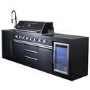 Monster Grill - Eclipse Ultimate Outdoor Kitchen - 6 Burner Gas BBQ Grill with Fridge Sink and Sintered Stone Worktops