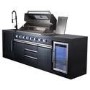 Monster Grill - Eclipse Ultimate Outdoor Kitchen - 6 Burner Gas BBQ Grill with Fridge Sink and Sintered Stone Worktops