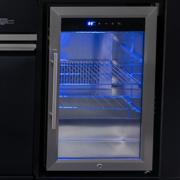 Monster Grill - Eclipse Ultimate Outdoor Kitchen - 6 Burner Gas BBQ Grill with Fridge Sink and Sintered Stone Worktops