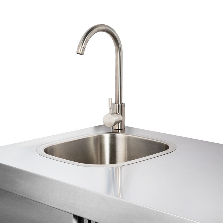 Refurbished Monster Grill - Ultimate Outdoor Kitchen - 6 Burner Gas BBQ Grill with Fridge and Sink