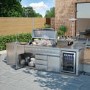 Refurbished Monster Grill - Ultimate Outdoor Kitchen - 6 Burner Gas BBQ Grill with Fridge and Sink