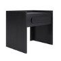 Wide Black 1 Drawer Bedside Table - Margot 