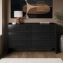 Wide Black Chest of 6 Drawers - Margot 