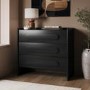 Wide Black Chest of 3 Drawers - Margot 