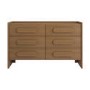 Wide Dark Wood Chest of 6 Drawers - Margot 