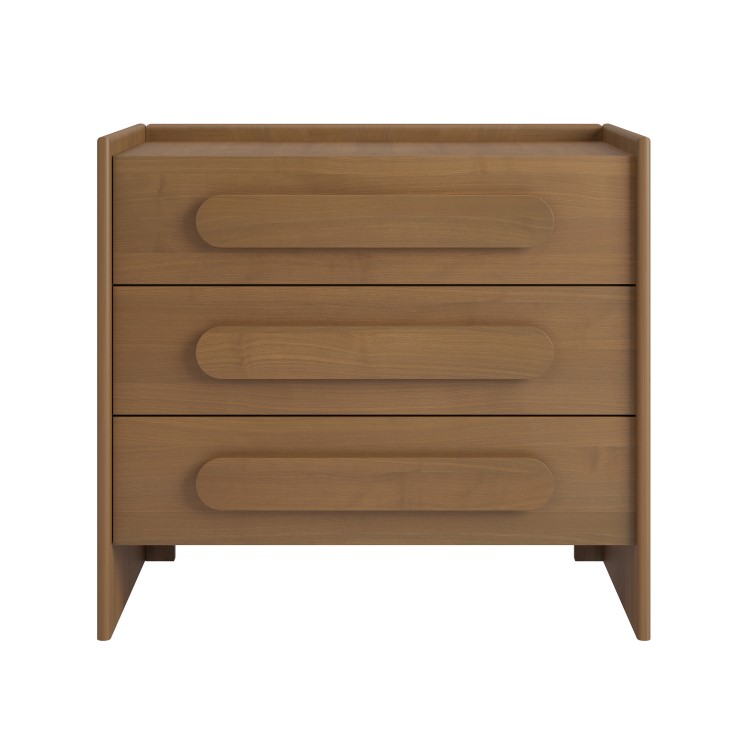 Wide Dark Wood Chest of 3 Drawers - Margot 