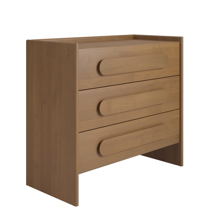 Wide Dark Wood Chest of 3 Drawers - Margot 