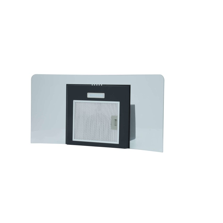 Montpellier MHE900LBK 90cm Curved Glass Chimney Hood - Black