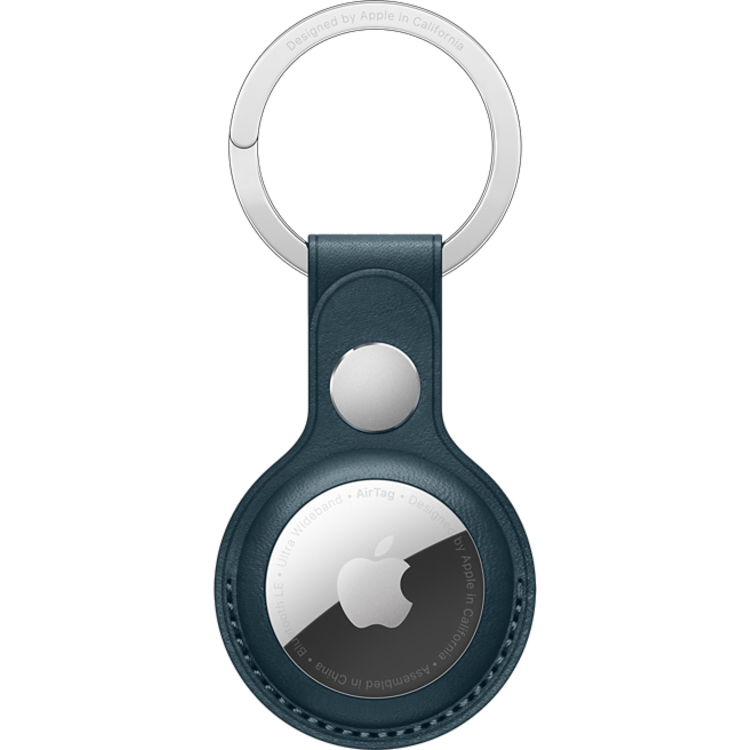 Apple AirTag Leather Key Ring - Baltic Blue