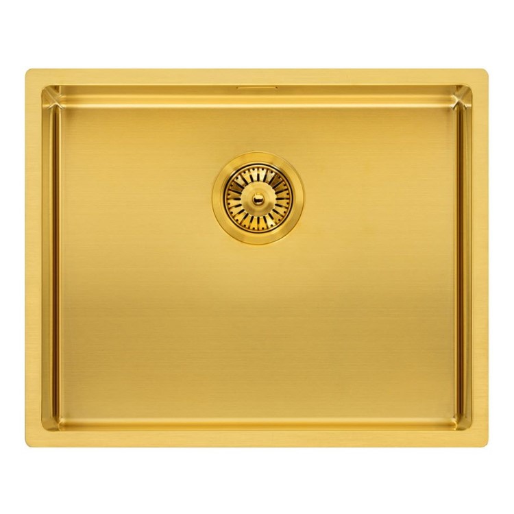 Single Bowl Gold Stainless Steel Kitchen Sink - Reginox Miami