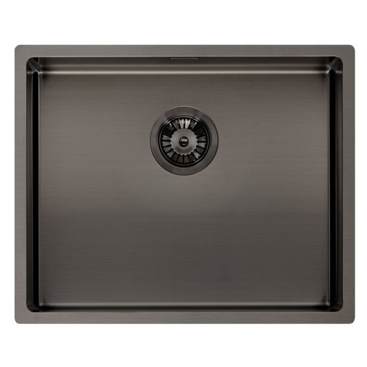 Single Bowl Stainless Steel Gunmetal Kitchen Sink - Reginox Miami