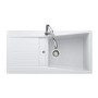Single Bowl Inset White Granite Kitchen Sink with Reversible Drainer - Rangemaster Mica 1000mm