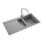 1.5 Bowl Inset Grey Granite Kitchen Sink with Reversible Drainer - Rangemaster Mica