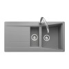 1.5 Bowl Inset Grey Granite Kitchen Sink with Reversible Drainer - Rangemaster Mica