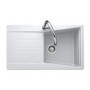 Single Bowl Inset White Granite Kitchen Sink with Reversible Drainer - Rangemaster Mica 860mm